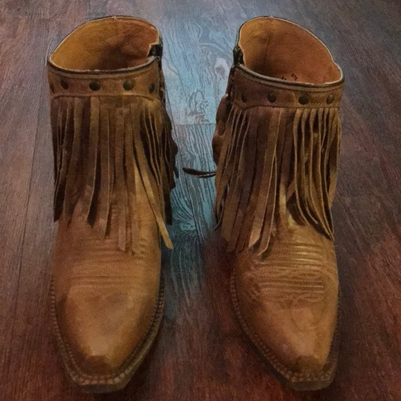 corral fringe ankle boots